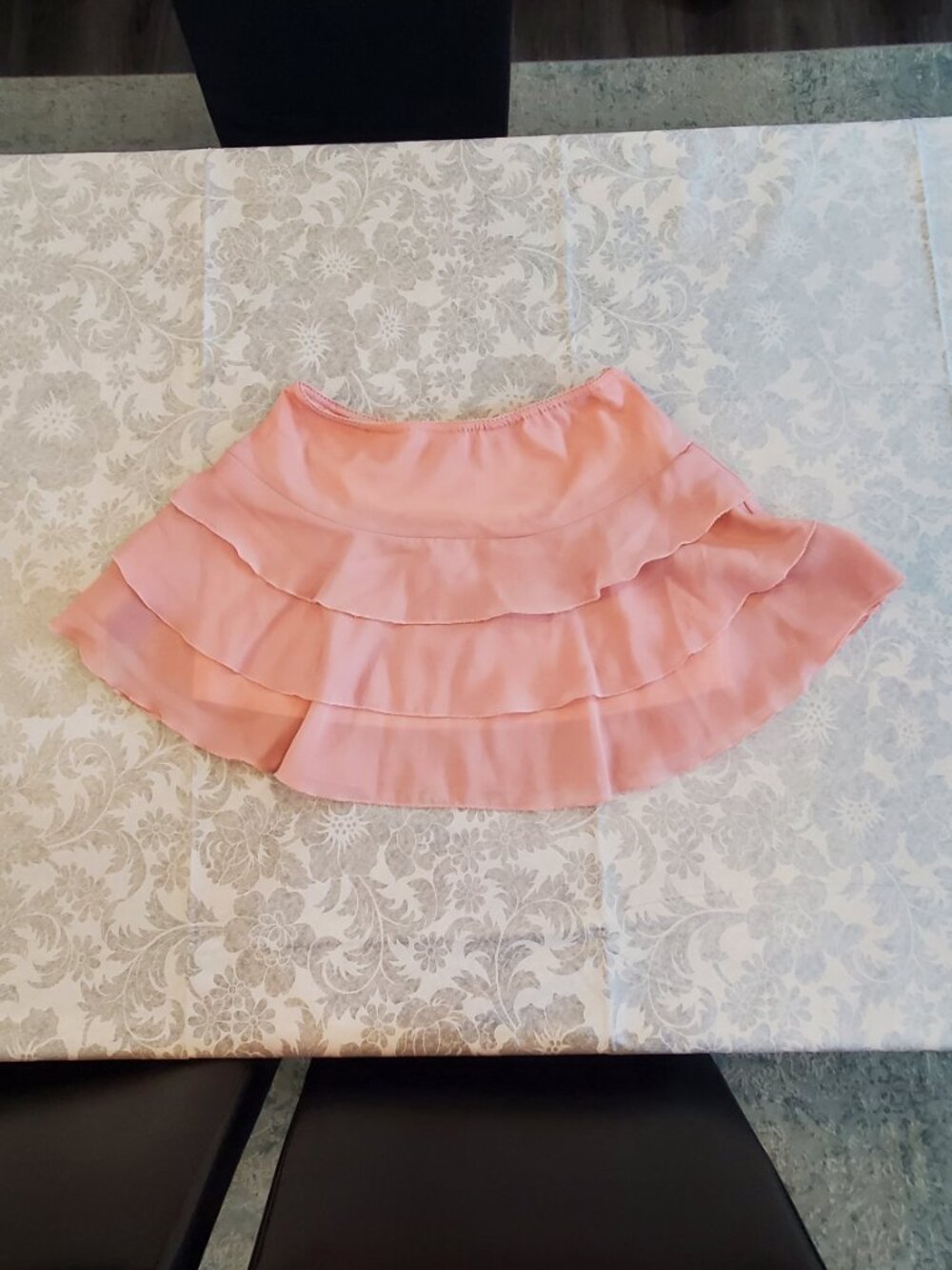 Y2K Exact Change Pink Skirt Size Medium Tiered Ruffles Lined Fairy